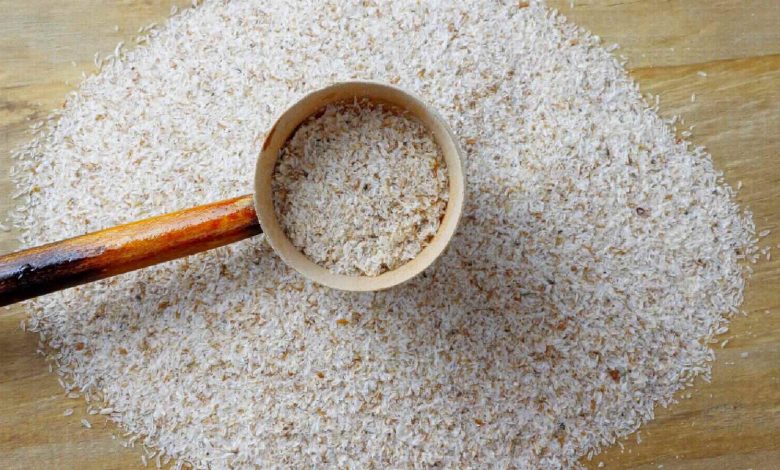 Psyllium husk with a spoon