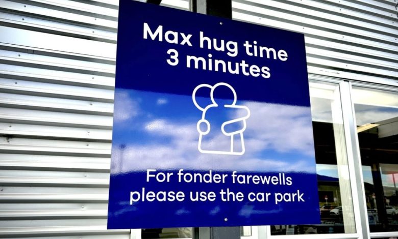 ‘Max hug time three minutes’: New Zealand airport goes viral for limiting goodbyes