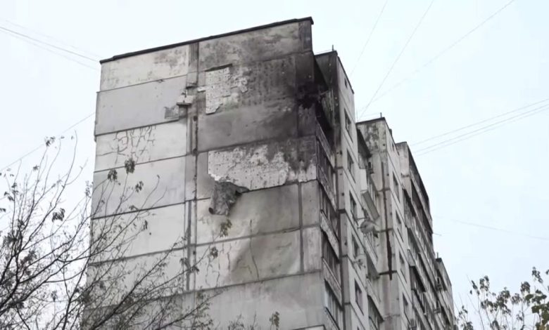 Damage in Kyiv as Russian drone debris rains down on Ukrainian capital