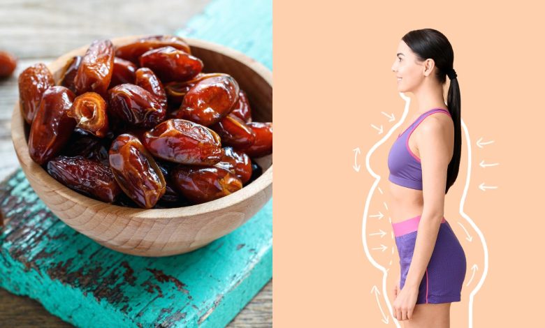 dates in a bowl and side profile of a woman