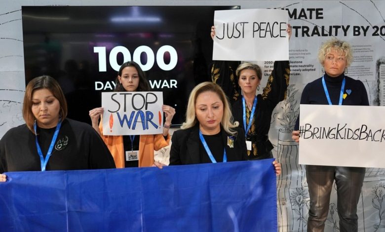 ‘The path to peace doesn’t pass through pipelines’: Ukraine marks 1,000 days of war at COP29