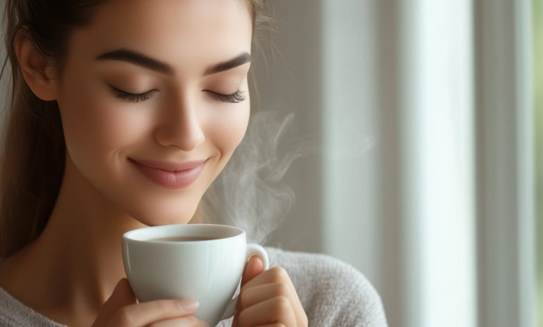 woman drinking tea