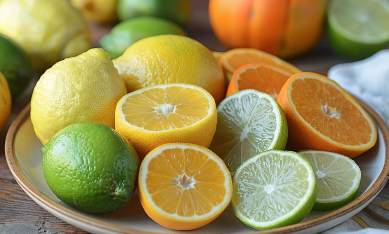 Citrus fruits in a plate