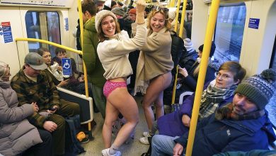 No trousers? No problem: London underground users bare their legs for Official No Trousers Tube Ride