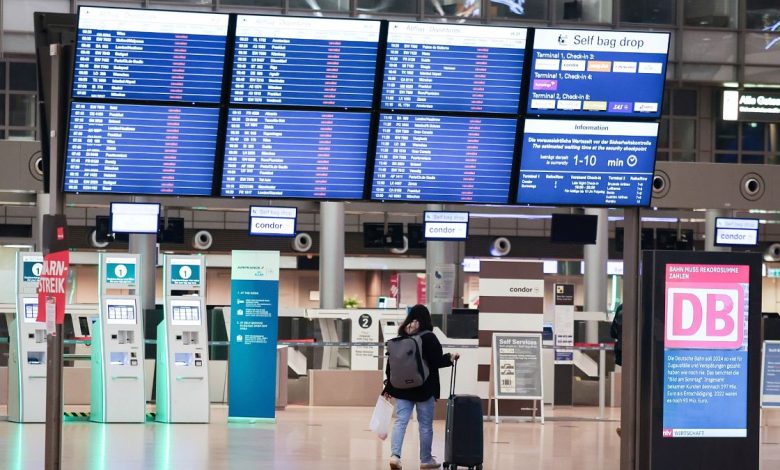 Most flights cancelled across Germany as major strike action begins at 13 airports